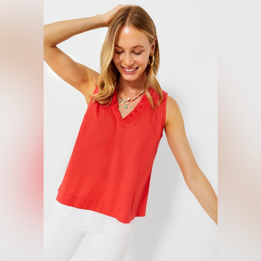 Tuckernuck Pomander Place Red Veronica Top XS EUC